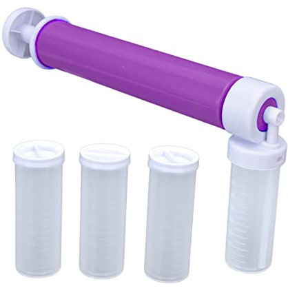 TOPINCN Manual Airbrush for Cakes Glitter Decorating Tools, Cake Coloring Duster Multifunction Plastic Cake Coloring Sprayer for Baking Desserts Cupcakes Cookies(Purple)