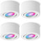 SSC-LUXon 4x CELI-1WM Aufbauspot flach weiß schwenkbar inkl. Smart RGB CCT LED Lampe - LED Deckenspot WLAN kompatibel mit Alexa, Siri & Google