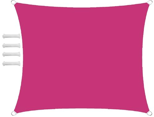 Sonnensegel Wasserdicht Quadrat 3x3m Sonnensegel Balkon Sonnenschutz 95% UV Schutz Windschutz für Balkon Garten,mit Ösen und Befestigungsseile Rosenrot
