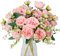 JUSTOYOU 4 Bündel Künstliche Blumen Pfingstrose mit 20 Köpfen Blumen Rosa Gefälschte Pfingstrosen Seidenblumensträuße für Hochzeit Zuhause Tischparty Fensterdekoration (Rosa)