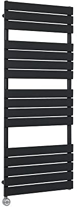 Milano Lustro 1000W Black Flat Panel WiFi Electric Heated Towel Rail - 1500mm x 600mm