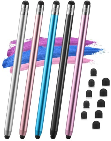 Yizhet Touchscreen Stift 2 in 1 Tablet Stift Eingabestifte für alle Tablets 5 Stück Stylus Touch Pen kompatibel mit alle Touchscreen Geräte (Multicolor5pcs)
