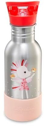 LILLIPUTIENS - Gourde enfant inox 600ml - Happy Lena - Avec paille et base en silicone antichoc - Parfaite pour l’école, le pique-nique et les promenades - dès 2 ans - 84472