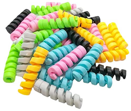 MaoNativey 24 Piezas Protector Cable Cargador, Silicona Flexible Protector de Cable,Protector de Cable de Ratón para MóVil, Auricular, Cable de Datos