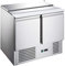 GGM Gastro | SAG97ND#07 | Saladette ECO - 903mm - 2 Türen - mit Einlass für 2x GN 1/1 & 3x GN 1/6 & Edelstahldeckel