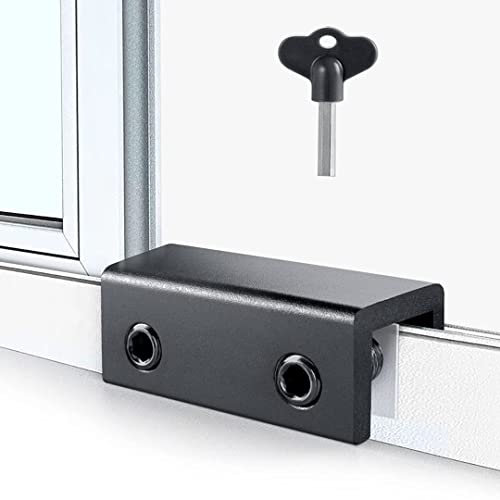 Pack x4 Bloqueos de seguridad para ventanas correderas - Cierre ventana corredera - Seguridad ventanas niños - Color: Negro