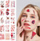 Halloween Tattoo Narben Aufkleber, 30 Blatt Halloween Kostüm Damen Schminke Accessoires, Wasserfeste Halloween Tattoos, Halloween Narben Aufkleber für Horror-Party-Maskerade-Dekoration usw