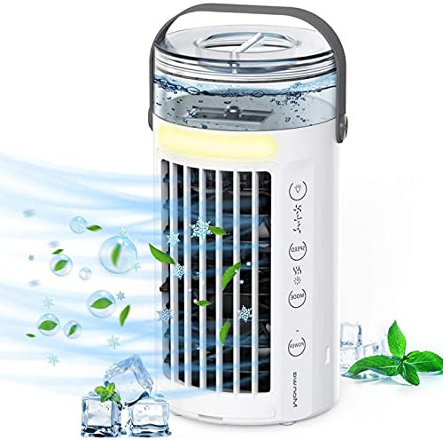 Purificador de Aire y Enfriador: Ventiladores de enfriamiento de Enfriador de Aire 4 en 1 para Habitaciones, cree su Zona de enfriamiento Personal La Unidad de Enfriador de ai