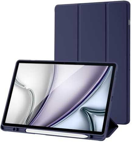 Case for Samsung Galaxy Tab S9 Plus 12.4 inch with S Pen Holder, Trifold Stand Smart Protective Case with Soft TPU Back, Auto Sleep/Wake Cover for Samsung Galaxy Tab S9 Plus 12.4 Case, Navy Blue