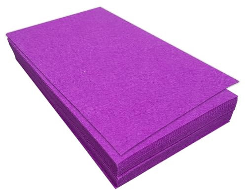 Filz zum Basteln, 1mm Dickes Steife Filzblätter, 32 Stück Filzstoff, 17,78×28,7cm Bastelfilz zum Nähen Handwerk und Festivals Party Dekorationen (Lila)