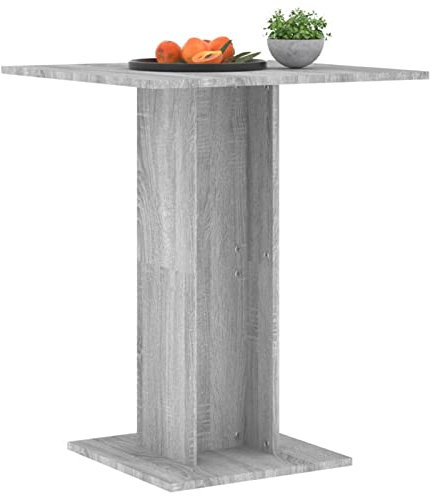 Homgoday Bistrotisch, quadratischer Bartisch, Kneipentisch, Terrasse, Garten, Esszimmer, Esstisch, Esstisch, Schreibtisch, Ständer, Zuhause, Küche, Wohnzimmer, Möbel, Grau, Sonoma, 60 x 60 x 75 cm,