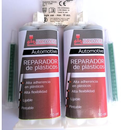 2x Colla bicomponente per materie plastiche 50 ml.