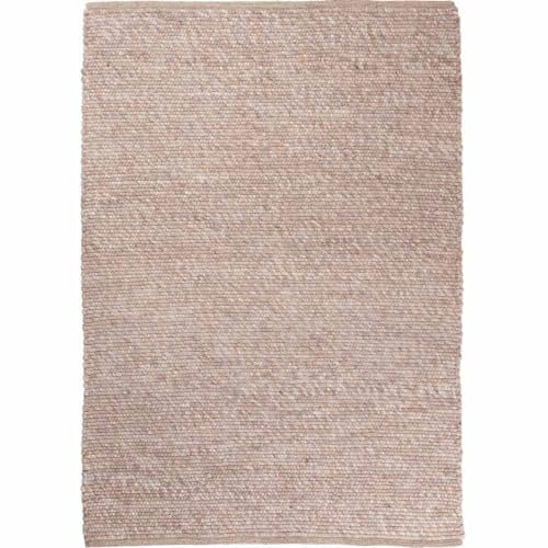 Knutzen Wohnen Mala Wollteppich flach gewebt 160 x 230 cm Silber mittel - Teppich Wolle Natur - Handgewebter Schurwollteppich mit angenehmem Lauferlebnis