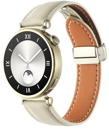 GT4 - Correa de Repuesto de 41 mm, Correa Deportiva de Piel Suave de 18 mm Con Mariposa Magnética, Compatible Con Huawei GT4, Ajustable para Reloj Inteligente