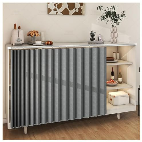 BLUEZY Schrankvorhänge Für Küche, Kleiderschrank, Badezimmer, Staubdichter Vorhang Für Regale, Wandpaneele, Regal Vorhang, Coffee Shop Vorhang, Schrank Schatten Vorhang E,W120x H80cm