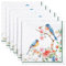 Arquiel Servietten Blumen Vogel 6er-Set, Stoffservietten 100% Baumwolle Weiches Hochwertige Wiederverwendbare Esstisch Servietten Perfekt für Hochzeiten Küche Haushalt Party(45×45cm)