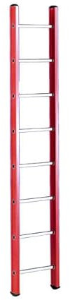 Svelt Scala D'Appoggio 10 gradini in Vetroresina Antiscossa, Professionale con Pioli in Alluminio Nervato
