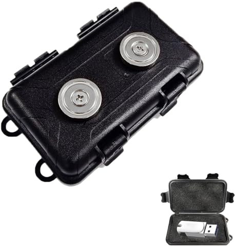 Magnetic Key Box for Under Car, Box Waterproof Magnetic Key Hider Magnetic Key Case Key Holder Under Car Hide a Key Outdoor for key USB Car Storage (Black)
