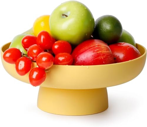 JKFGYTHG Coupe à Fruits de Cuisine Corbeille à Fruits en Plastique Coupe à Fruits décorative pour la Cuisine Coupe à Fruits Grande Coupe à Fruits Convient pour Les Fruits et légumes (Jaune)