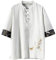 T-shirts d'été pour hommes, chemises de style chinois traditionnel, Kung Fu Tai Chi, vêtements d'entraînement brodés, hauts à manches courtes pour hommes, tangzhuang chinois traditionnel, blanc, XL