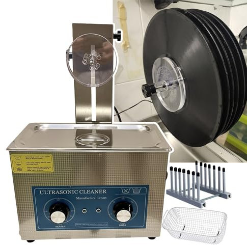 DRYIC Machine de Nettoyage Automatique de disques de 6,5 L, Lave-Disque Commercial avec Panier et Support de séchage de disques