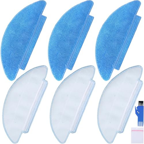 EATBALE Kit Accesorios mopas para Lubluelu SL60D/SG60/SL61, para HONITURE Q6 SE, para Tikom L9000/L8000, para Laresar L6 Nex Robot Aspirador Repuestos Mopas Paños Lavables (6 Piezas)