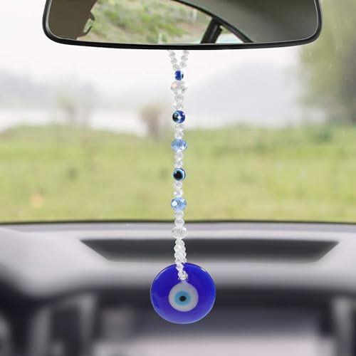 Flaconi Auto Zubehör Innenraum,Auto Anhänger für Spiegel,Anhänger für Autospiegel,Auto Deko,Böses Auge Auto Hängend Ornament,Blaue Auge Anhänger,für die Dekoration von Auto- und LKW-Rückspiegeln