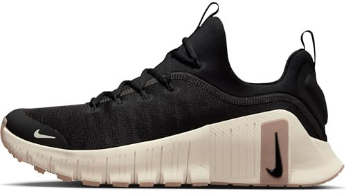 Nike Free Metcon 6 Herren Workout-Schuh, Black/Coconut Milk-Gum Light Brown, 45 EU