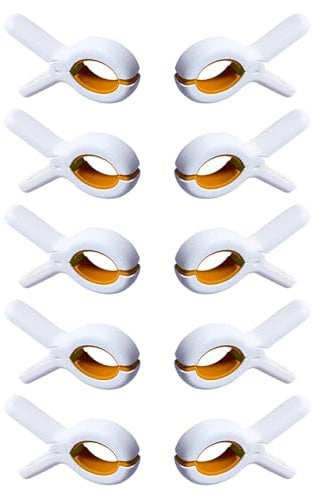 Lot de 10 pinces à linge robustes pour corde à linge et chaises longues – Clips de suspension coupe-vent pour chaises de plage et de piscine – Pinces à linge pour chaise longue – Grande pince