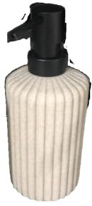 Asashizen Dispensador de jabón de resina retro con rayas verticales, fácil de llenar y limpiar, para fregadero de cocina, baño, botellas recargables de champú y acondicionador