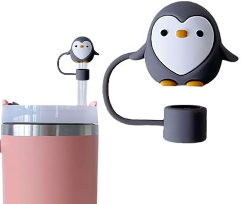 Trinkhalm-Aufsätze für Stanley-Becher, 10 mm Silikon-Trinkhalm-Abdeckungen für Stanley-Cup-Zubehör, niedliche Strohhalm-Aufsatz, Trinkhalm-Abdeckkappe für 30 ml und 1,2 l Trinkbecher, Zubehör (grau)