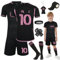 Heartsking Kids Football kit, Home Away Soccer Jerseys Football Kits for Kids Boys Girls, Football Training Shirts Shorts Socks Guard Plate Keychain Bracelets and Bandages, Gifts for Children