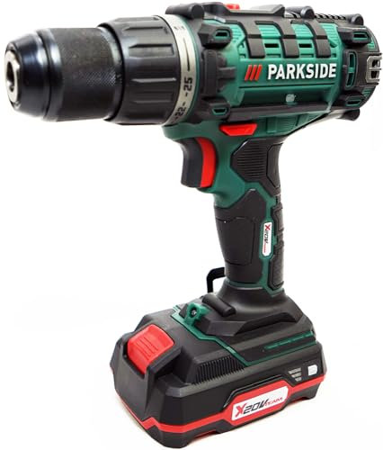 Parkside - Trapano avvitatore a batteria da 20 V, PABS 20-Li G8, con batteria (2 Ah) e caricatore (2,4 A) in bundle