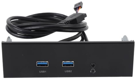 5,25 Zoll Frontpanel USB Hub, 3 Anschlüsse (2 USB Anschlüsse + 1 HD Audioanschluss) 19 poliger Frontpanel Adapter, 5 Gbps USB 3.2 GEN1, interner USB Hub für Computergehäuse