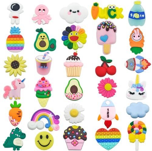 BSITSSS 30 Stück Pins Anstecker für Crocs,Schuh Charms für Crocs,Schuhanhänger Schuhanstecker für Clogs Zubehör DIY Dekorationen Kinderpartys Jungen Mädchen Geschenk