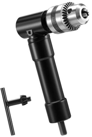 HSEAMALL Embout de perceuse à angle droit, mandrin à 90 degrés, plage de 1 à 10 mm, tige hexagonale de 8 mm