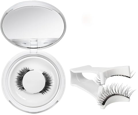 Magnetische Wimpern mit Applikator, Natürlich aussehende Magnetwimpern, Wiederverwendbares Falschwimpern Set ohne Kleber mit Wimpernapplikator