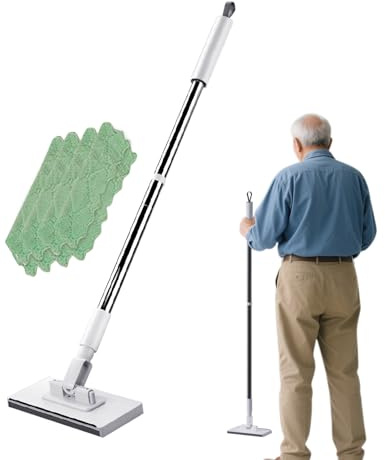 Automatic Cloth Changing Hands-free Mini Mop, Disposables Sn/ap Grip Mop With 360°Rotating Head And 2 Reusable Cloths, Cleaning Tools For Floor Bathroom Kitchen