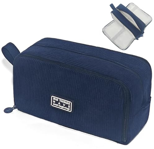 HuaMuDM Federmäppchen aus Cord-Stoff,Federtaschen Mäppchen mit 3 Fächer | Große Kapazität Mäppchen,Langlebig Federtaschen,Pencil Case,Bleistifttasche für Schule & Büro