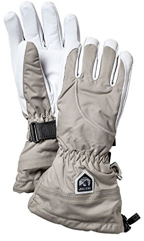 HESTRA - Women's Heli Ski 5 Finger - Handschuhe Gr 7 grau/weiß
