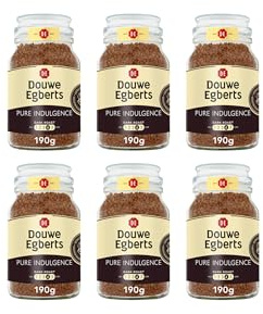 Douwe Egberts Pure Indulgence Dark Roast Instant Coffee 190g (Pack of 6 Jars, Total 1.14kg)