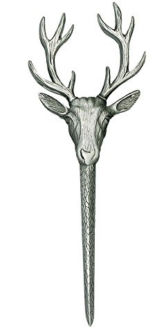 Antique Scottish Stag Kiltpin - Heavyweight Pewter Kilt Pin Antique Finish - Made in Scotland - KP590 ANT