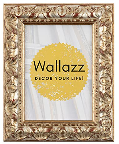 Wallazz Cornice Portafoto in Legno 35x50cm Argento. Cornice per Foto con Vetro Sintetico Infrangibile - Porta Foto Decorativo - Made in Italy
