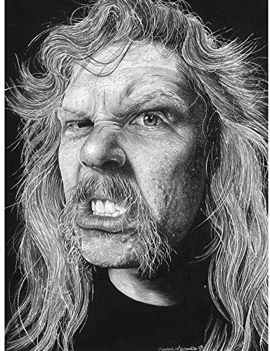 Wee Blue Coo James Hetfield Heavy Metal Wayne Maguire Ungerahmter großer Druck 46x61 cm