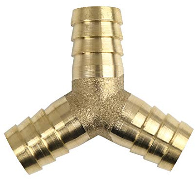 X AUTOHAUX 14mm Raccord Cannelé barbelé Forme Y 3 Voie Laiton air Eau Tuyau Huile