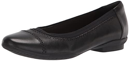 Clarks Damen Sara-bucht Ballerinas, Schwarz Leder, 41 EU