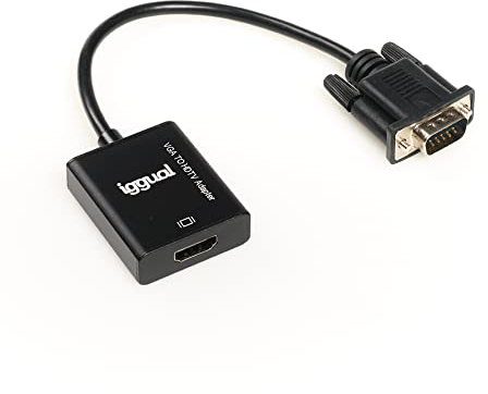 iggual Adaptador VGA a HDMI + Audio + microUSB