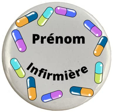 Badge broche infirmière personnalisable