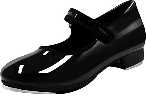 s.lemon Nero Pelle Verniciata Mary Jane Scarpe da Tip Tap per Bambini 27