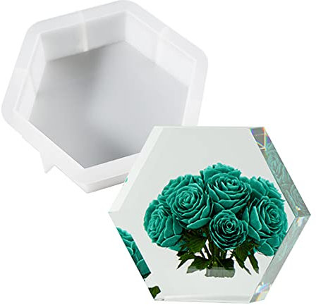 Cayway Grandi Stampi in Silicone per Resina Esagono Stampi in Resina Siliconica Stampo per Sottobicchieri in Resina per La Conservazione Dei Fiori, Decorazioni per La Casa